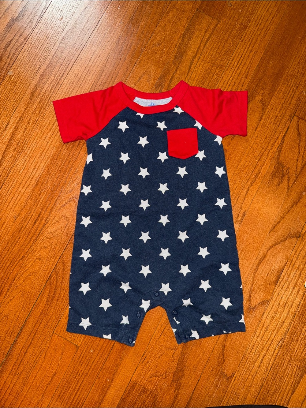 Baby Stars Navy & Red One-Piece Romper